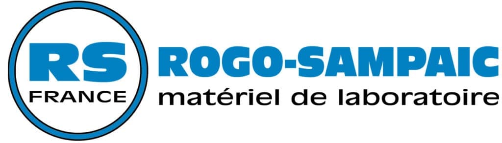 Rogo-Sampaic : Matériel de Laboratoire et Logo RS France Logo RS France Rogo-Sampaic, expert en matériel de laboratoire, texte bleu et noir sur fond blanc.